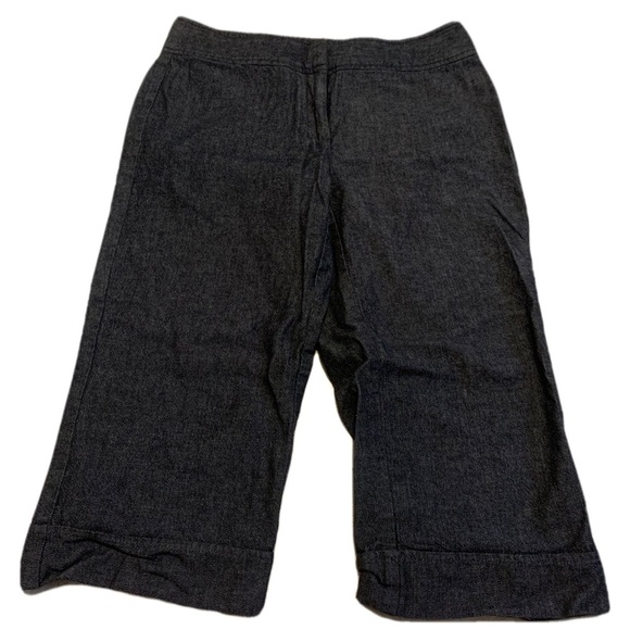 Dalia Collection Wide-Leg Cropped Culotte Pants - Gray Denim - Size 6 - Picture 1 of 5